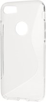 Javu - iPhone 8 Hoesje - Zachte Back Case S Shape Transparant