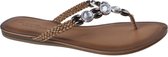 Identity Teenslipper Jewels Dames Taupe Maat 36