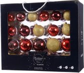 Decoris kerstballen mix - 42 Stuks - Glas - Rood Goud