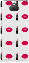 Sony Xperia 10 Plus Hoesje met Magneet Lipstick Kiss