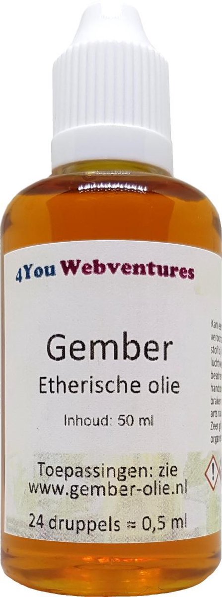 Goedkoopste Pure etherische gemberolie - 50 ml - etherische gember olie - essentiële gemberolie
