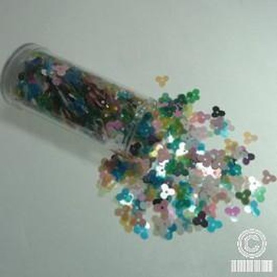 Gutermann Sequins 8mm Pearl Small Flower Shape in Mixed Colours. FANTASIE PAILLETTEN