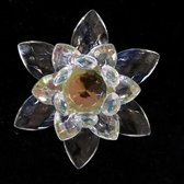 Geluksbrenger Kristal lotus 8cm met gekleurde kern.handgemaakt Echt ambacht.