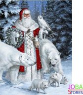 Diamond Painting "JobaStores®" Kerstman met ijsberen - volledig - 40x50cm