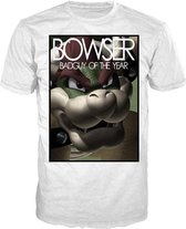 Nintendo - Heren T-Shirt Wit   Bowser: Bad Guy of the Year   Maat M