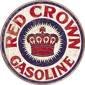 Signs-USA Red Crown Gasoline - Retro Wandbord - Metaal - 30x30 cm