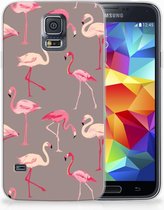 Samsung Galaxy S5 Uniek TPU Hoesje Flamingo