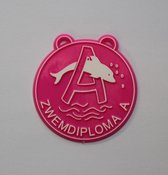 Medaille zwemdiploma A - Roze