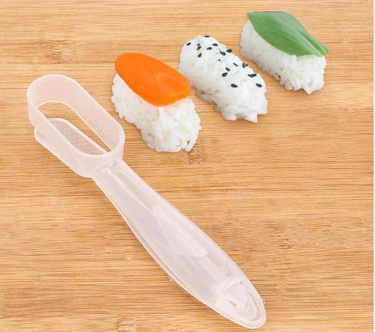 Cabantis® Sushi Nigiri Maker – Perfecte Nigiri Sushi Thuis – Sushi Vorm & Rijstpers – Eenvoudig & Snel Sushi Maken - Transparant Wit