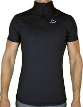 Fitness T-Shirt met Rits | Donker Grijs (M) - Disciplined Sports