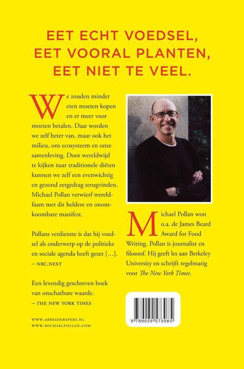 Een pleidooi voor echt eten - back cover