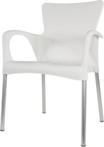 Bella terrasstoel - stoel - kunststof - aluminium - tuinstoel - weerbestendig - stapelbaar - wit