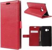 Litchi wallet hoesje HTC One M9 rood