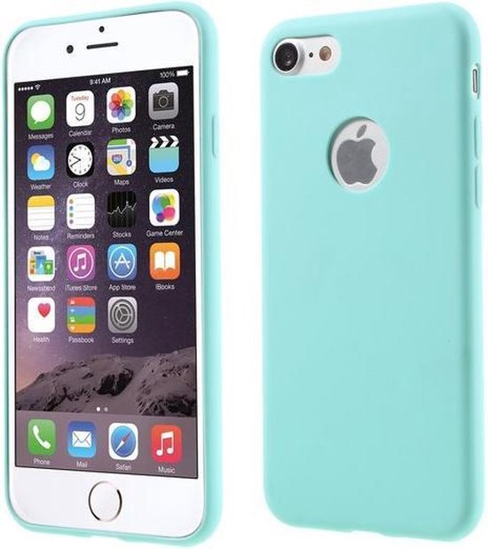 Bol Com Gadgetbay Lichtblauw Silicone Hoesje Iphone 7 8 Lichtblauwe Cover Effen Blue Case