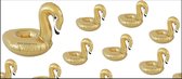 10x Opblaasbare bekerhouder 18 cm Zwaan goud