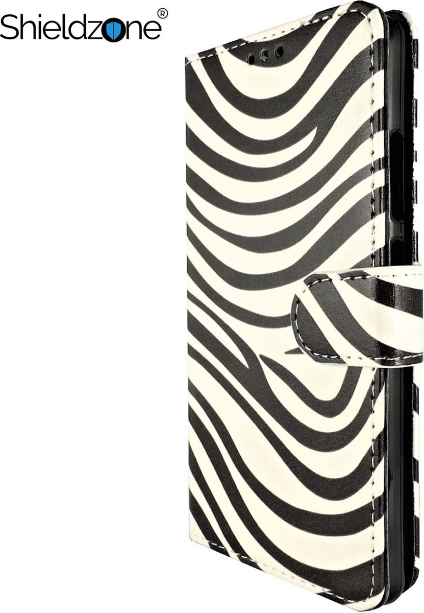SHIELDZONE - Portemonnee hoesje voor Huawei P20 - Zebra