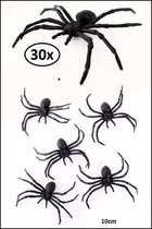 30x Zwarte spinnen 10cm - Halloween griezel horror creepy spin