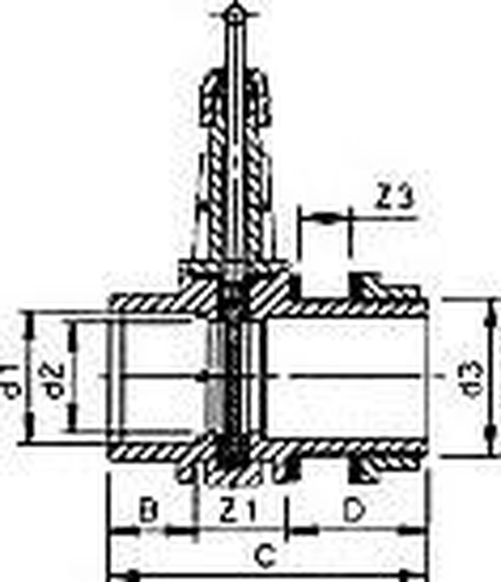 VDL schuifafsluiter 50mm met doorvoer