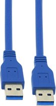 DrPhone USB 3.0 Kabel – Male to Male – AM/AM- Type A mannelijk naar type A mannelijke kabel 0.3m - blauw