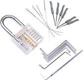 Complete Lockpickset / Lockpickset met doorzichtige slot / Oefenslot