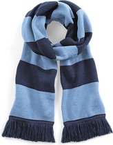 Beechfield Sjaal met brede streep lichtblauw/donkerblauw Unisex - sjaal lengte 182 cm