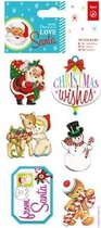 3D Stickers (6pcs) - Love Santa