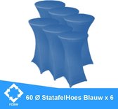 Statafelrok Luxe x 6 BLAUW - Statafel Tafelrok - Statafelhoes - Stretch – ∅60-65 x 110 cm – geschikt voor Horeca Evenementen | Sta Tafel Hoes | Statafel | Staantafelhoes | Cocktail