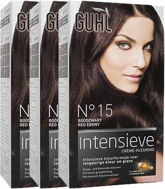 Guhl Haarverf Intensieve Creme-kleuring 15 Roodzwart Voordeelverpakking |  bol