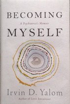 Boek 'Becoming Myself' van Irvin D. Yalom, met een gedicht dat doet denken aan een doorsnede van een edelsteen.