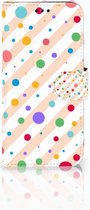 Geschikt voor Samsung Galaxy J5 2017 Wallet Book Case Hoesje Design Dots