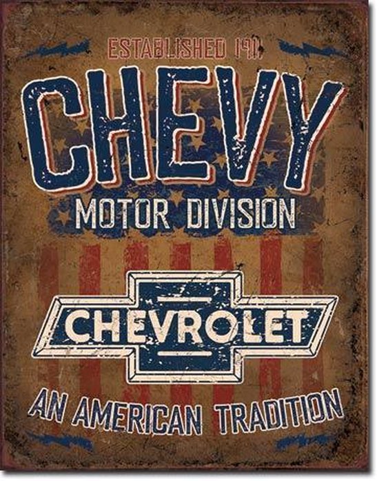 Chevrolet Wandbord 'American Tradition' - Metaal - 30 x 40 cm