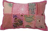 Kussen India Patchwork Pastel Roze 30x20cm