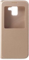 Shop4 - Samsung Galaxy J6 (2018) Hoesje - Window View Case Lychee Goud