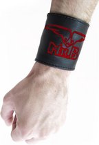 Mister b leather wrist wallet red logo medium
