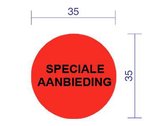 Sticker/etiket rond 35mm Rood "Speciale aanbieding"