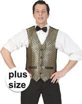 Grote maat goud/zwart verkleed gilet voor heren - Plus size carnaval verkleed accessoire voor volwassenen XXL/XXXL