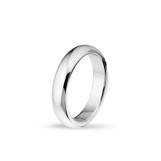 TRESOR Bolle ring blinkend gepolijst - Gerhodineerd sterling zilver - 5mm breed