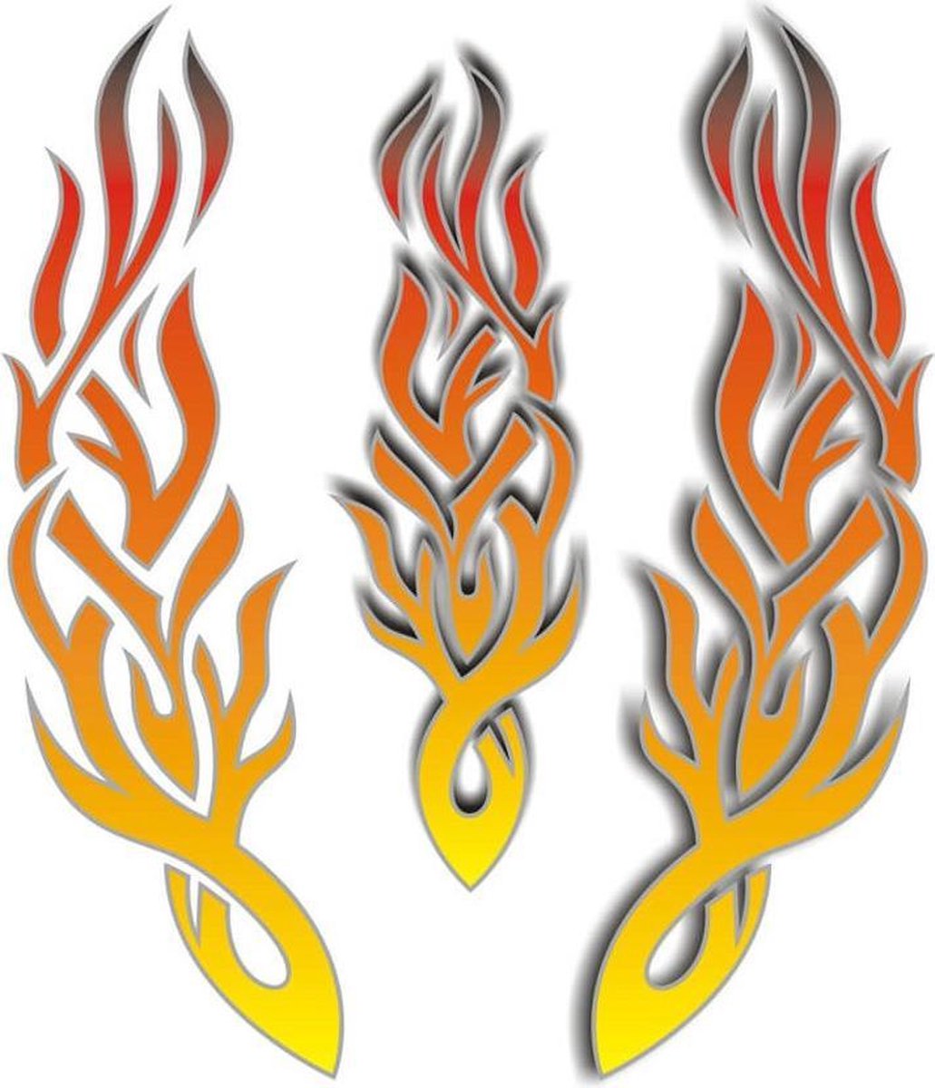 Non-branded Fietsstickers Flames Oranje