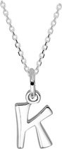 Robimex Collecton  Ketting  Letter K  45 cm - Zilver