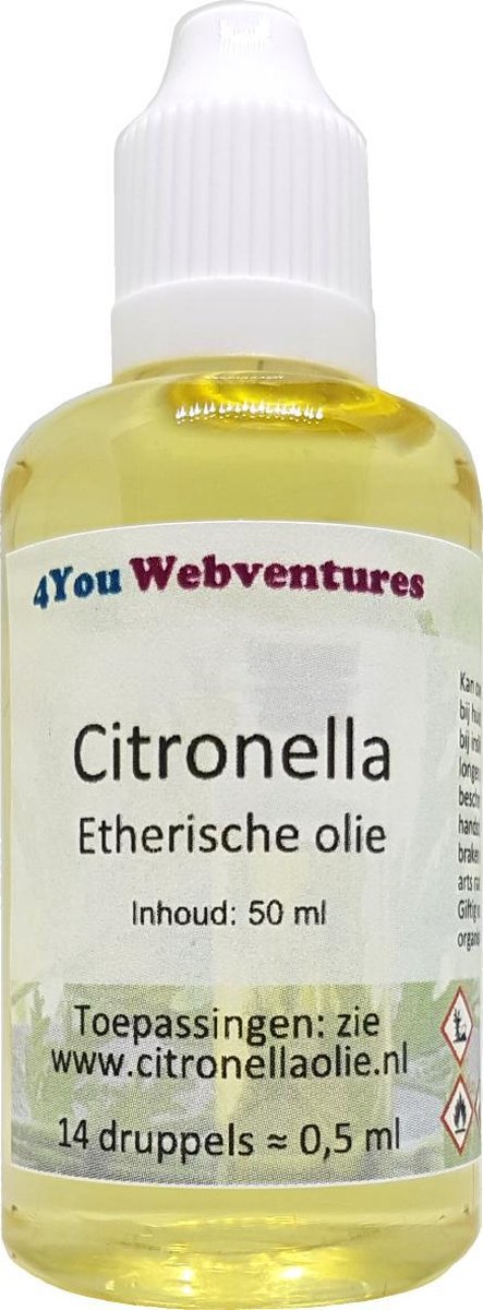 Goedkoopste Pure etherische citronellaolie - 50 ml - etherische olie - essentiële citronella olie