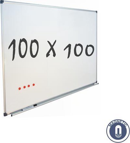 Socialisme Millimeter op gang brengen IVOL Whiteboard 100x100cm Gelakt staal - Magneetbord | bol.com