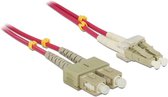 DeLOCK LC - SC Duplex Optical Fiber Patch kabel - Multi Mode OM4 - 1 meter