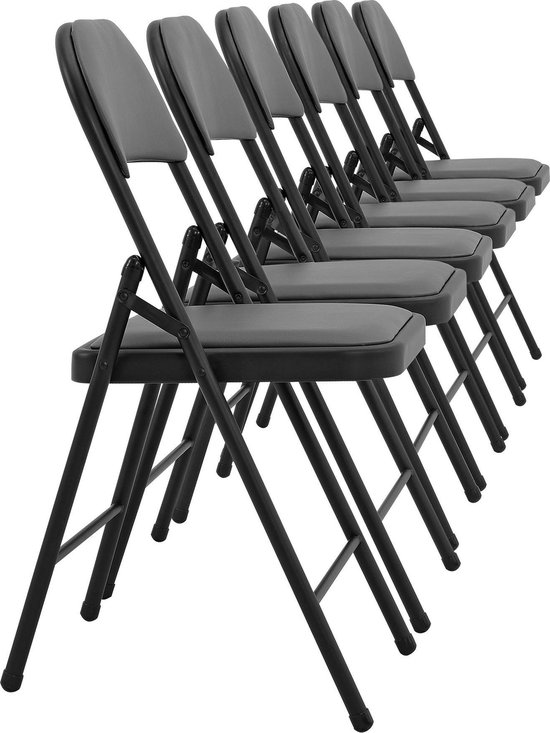 pro.tec] ® Chaise de bureau Chaise pliante - ensemble de 6 pièces - gris |  bol.com