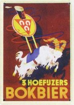 3 Hoefijzers Bokbier - Metalen reclamebord -10x15 cm - Wandbord