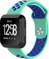 Siliconen Sport Bandje voor de Fitbit Versa - Mint / Blauw