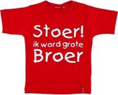 T-shirt |Stoer! Ik word grote broer maat 98/104 | rood