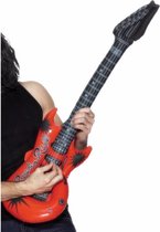 Opblaasbare rode elektrische gitaar 99 cm - Verkleed zwembad speelgoed muziekinstrumenten