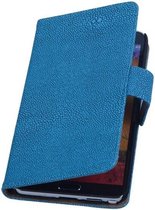 Samsung Galaxy Note 3 Neo - Ribbel Blauw Booktype Wallet Hoesje