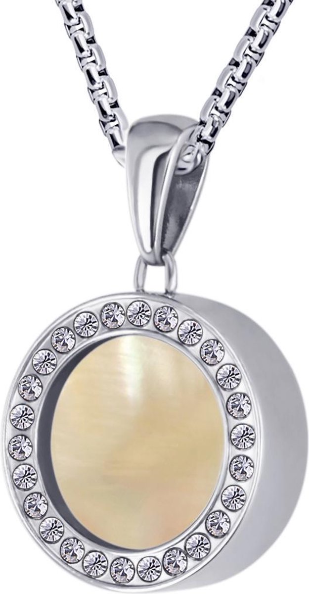 Quiges Mini Pièce En Acier Inoxydable Avec Coquillage Gris - Bijou Échangeable DIY - 12 Mm
