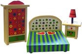 CharlsToys houten poppenhuis meubeltjes slaapkamer